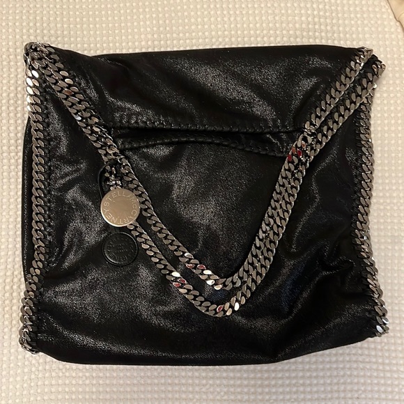 Stella Mccartney 2 Chain Falabella Tote Shoulder Bag In Black - Picture 1 of 11